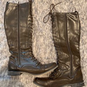 XOXO Brown Lace Up Boots